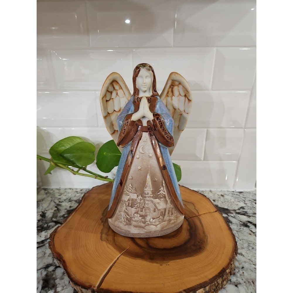 Pottery TLL Collection Angel Figurine Church Sceneurch